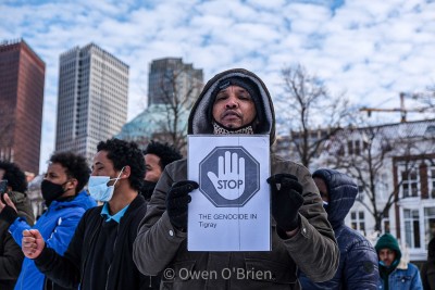 Eritreans in The Netherlands protest against the ongoing Tigray Genocide