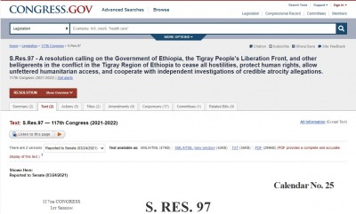 S.Res.97 - A resolution calling on the Government of Ethiopia