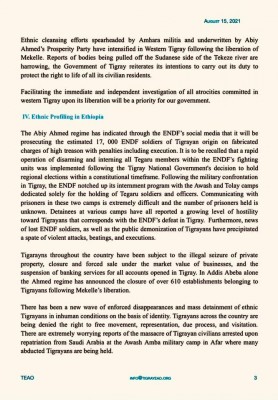 Briefing from Tigray External Affairs Office