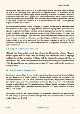 Briefing from Tigray External Affairs Office