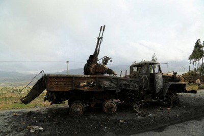 Destroyed ZSU-23-2 technical near Abbi Addi