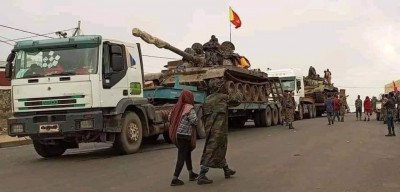 TDF with two captured T-62s reportedly new Woldiya
