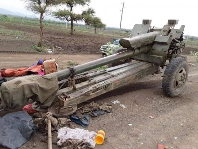 Type 63 rocket launcher and several D-30 artillery pieces (plus some trucks) captured by the TDF in recent fighting