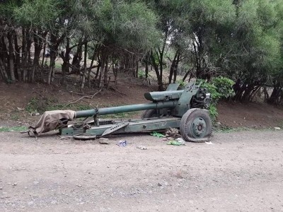 Type 63 rocket launcher and several D-30 artillery pieces (plus some trucks) captured by the TDF in recent fighting